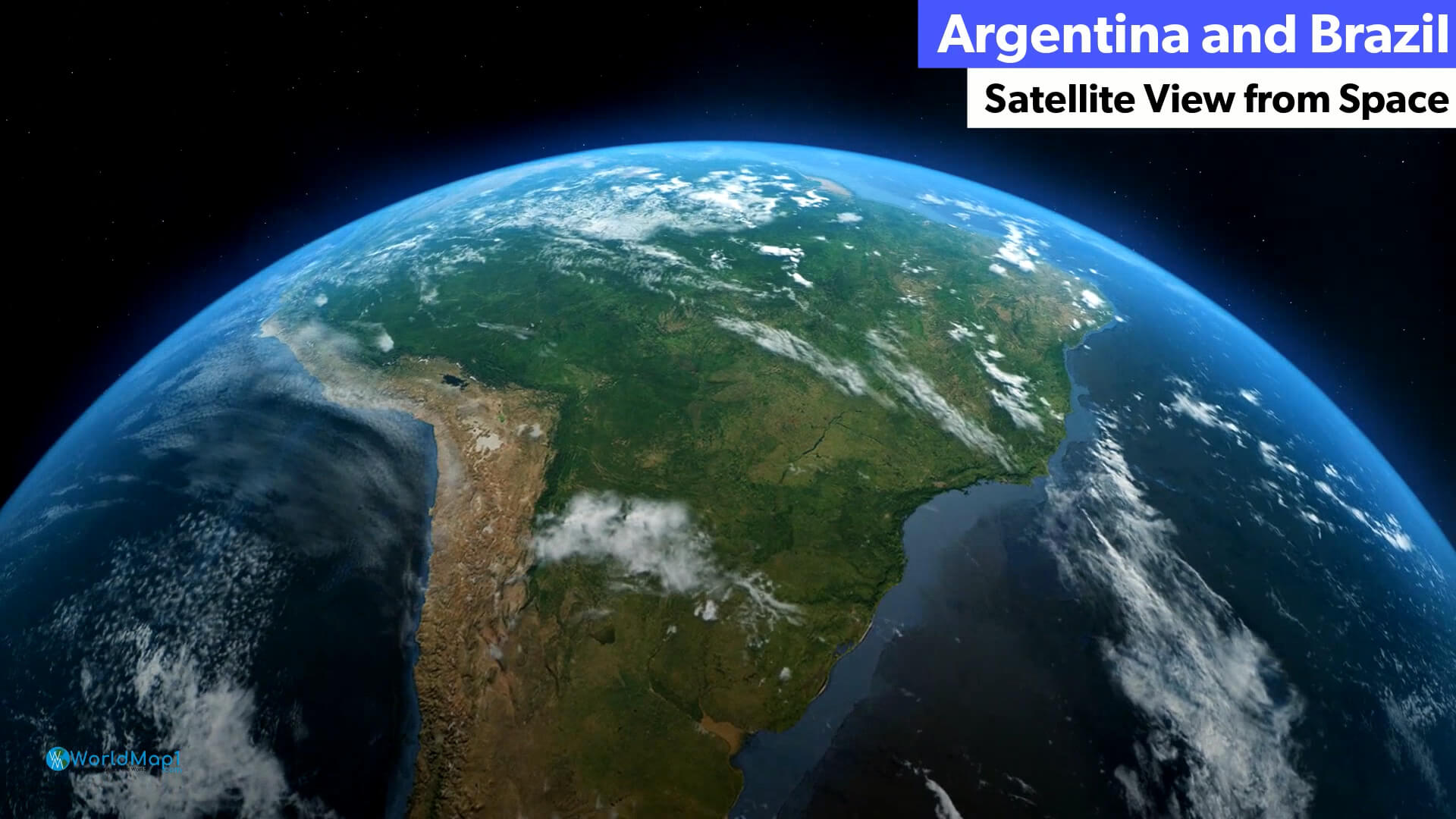 Argentina and Brazil Satellite View from Space